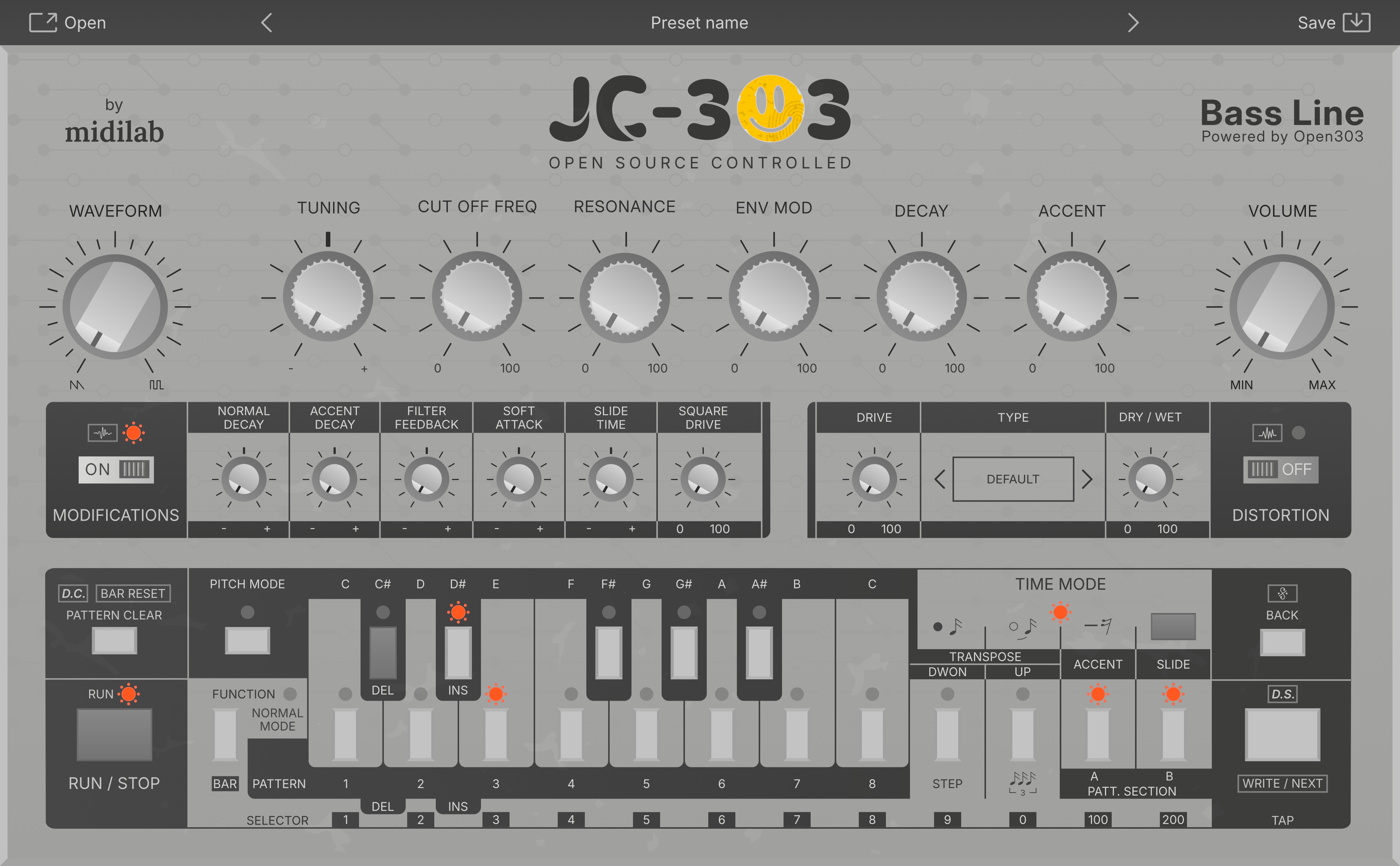 GUI redesign, JC-303