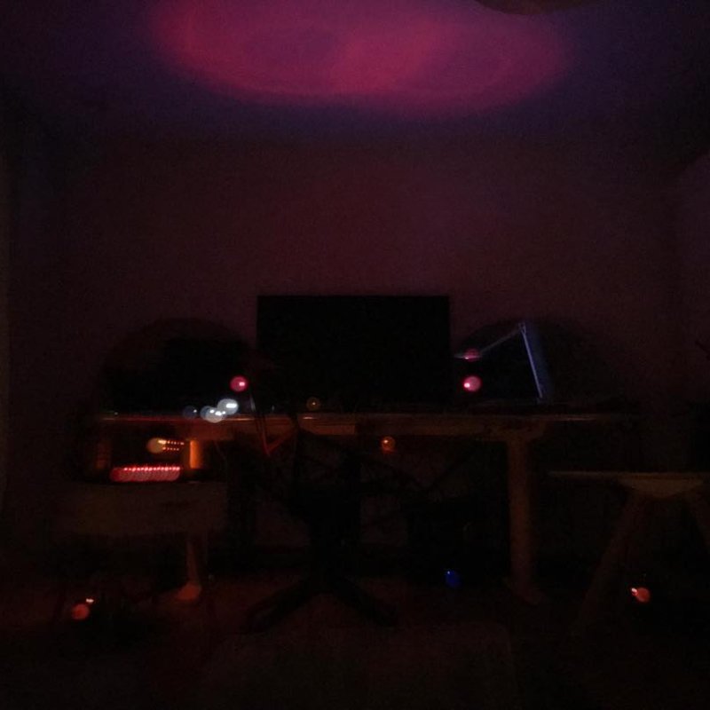 Home studio at night